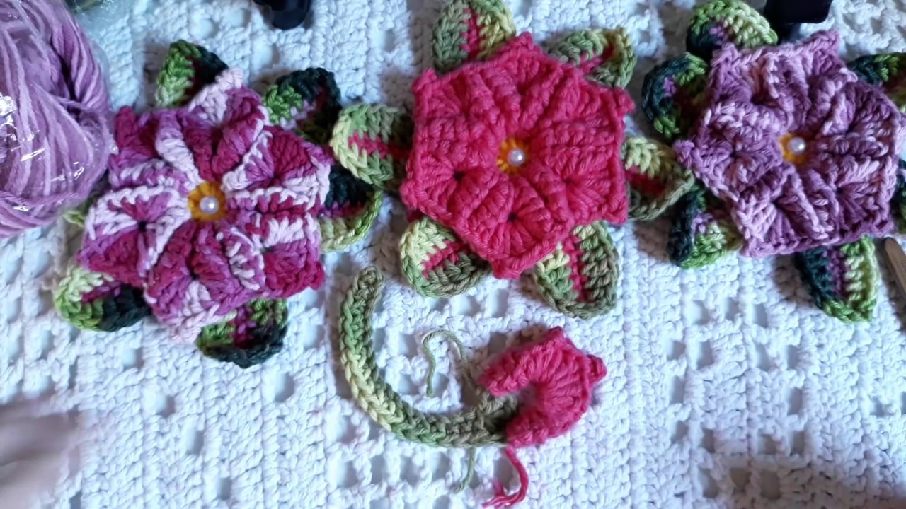 Botão da flor AMANDA em crochê, Valéria crochê & Diversos