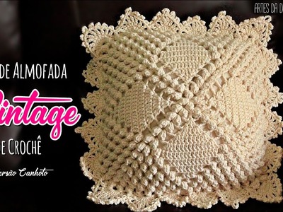 Capa de Almofada de Crochê ~ Vintage ~ Versão Canhoto ~ Artes da Desi