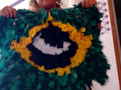 Como fazer tapete de retalho da bandeira do Brasil