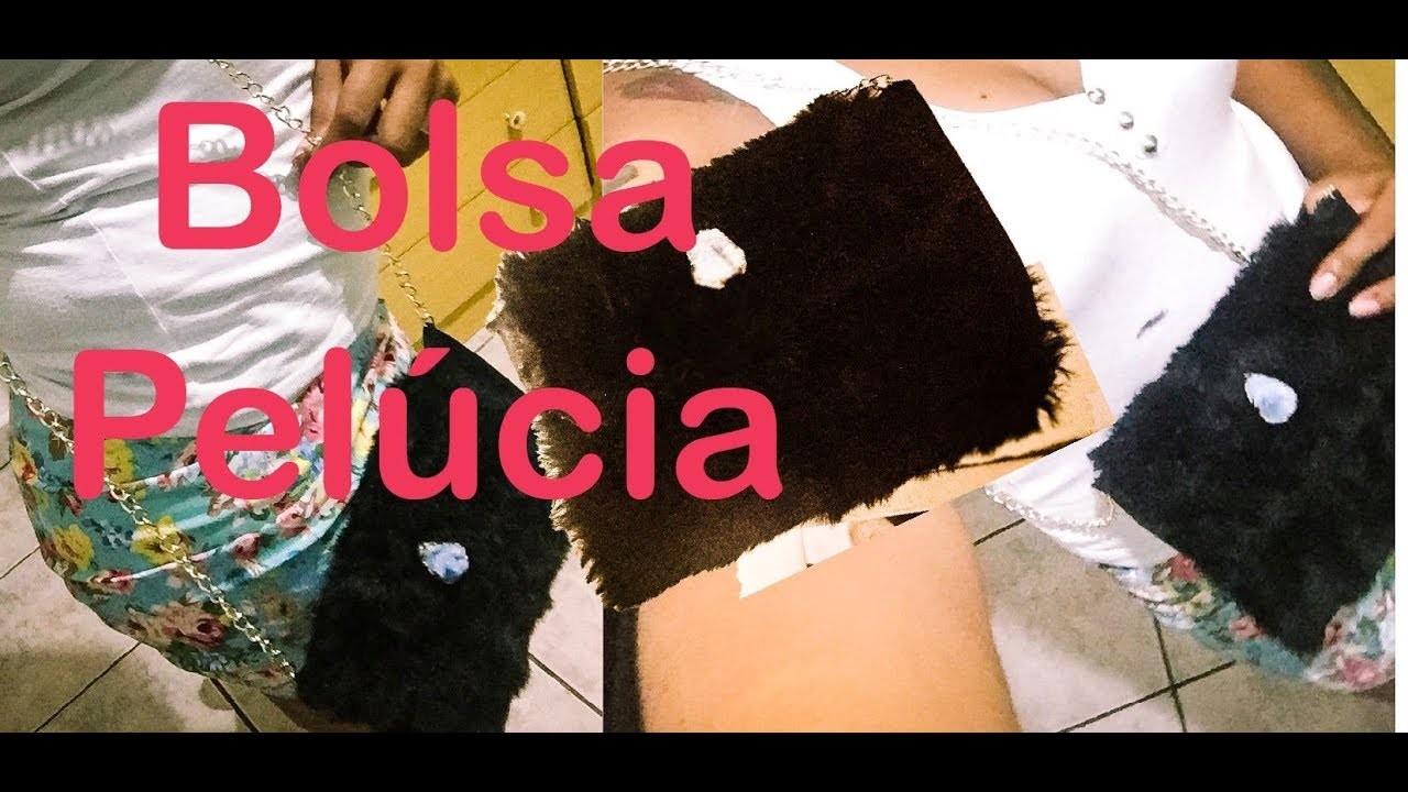 DIY | BOLSA PELÚCIA PRETA SEM COSTURA!!!!