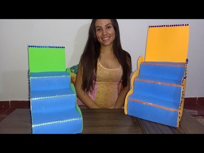 DIY - Escada de doces feitas com caixa de leite.suco ????