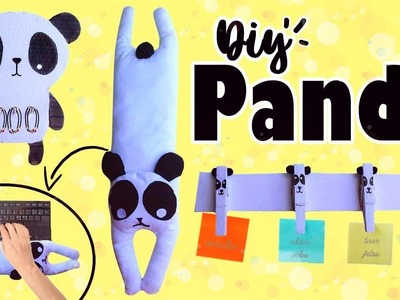 Diy Panda decoração : porta recados, descanso de braço e porta colar  #trifácil