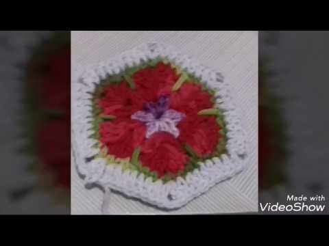 Flor africana em croche