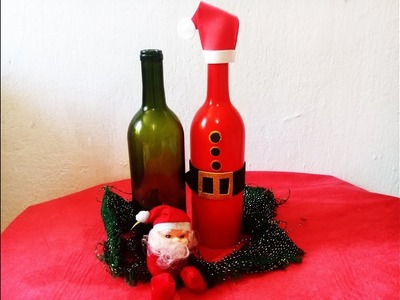 Papai Noel de garrafa de vinho