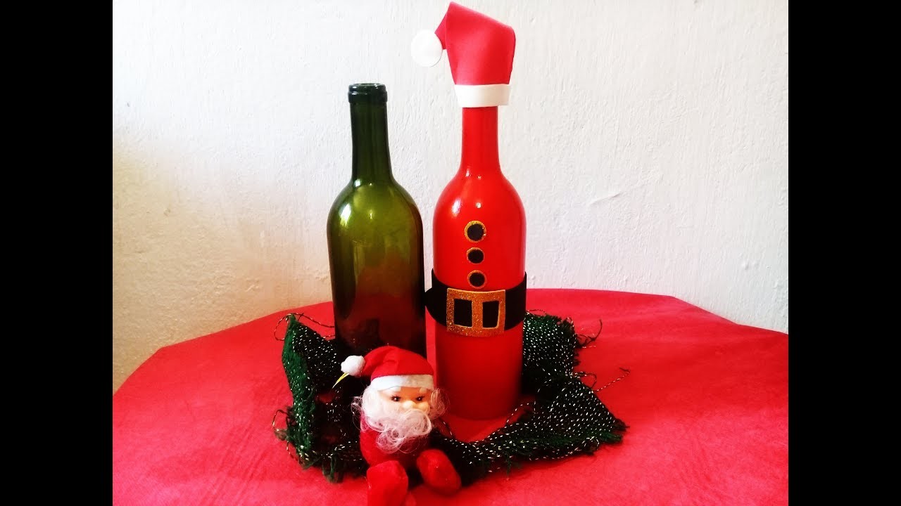 Papai Noel de garrafa de vinho
