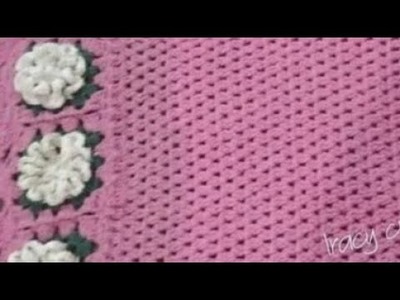 Tapete de crochê com Square +Square floral uma ótima opção para montar tapetes para iniciantes.
