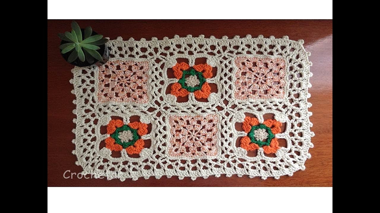Toalha Rústica (Square) crochê - Professora Maria Rita