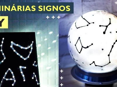 2 DIY luminárias dos SIGNOS e CONSTELAÇÕES - Como fazer decoração dos signos e estrelas