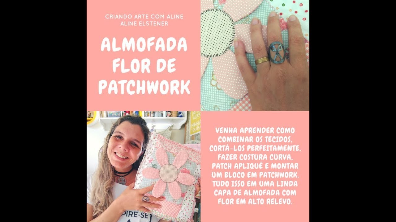 Almofada flor de Patchwork