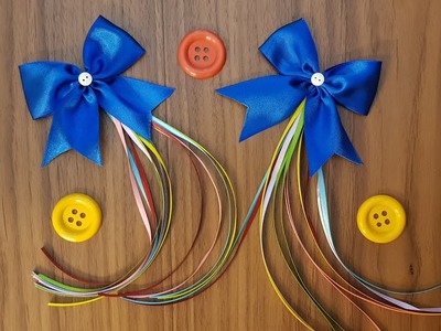 Como Fazer um Laço de Fita de Cetim - Tutorial Fácil DIY - Make a Simple Easy Ribbon Bow - Hair Bow