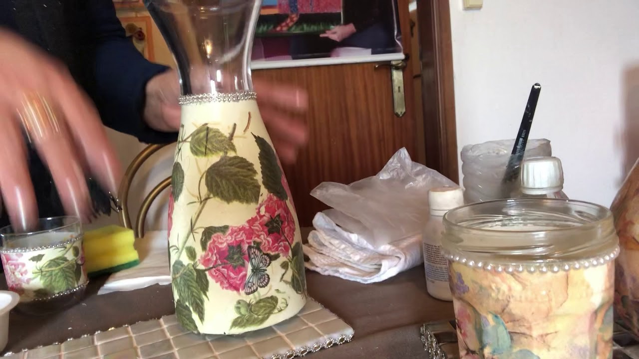 Decoupage na moringa (pode - se colocar licor e água e vai a geladeira)