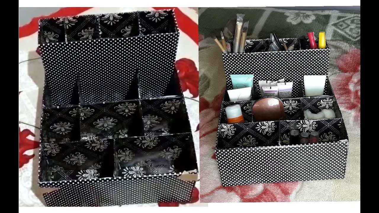 DIY #1.  Caixa organizadora para maquiagem feita de caixa de sapato