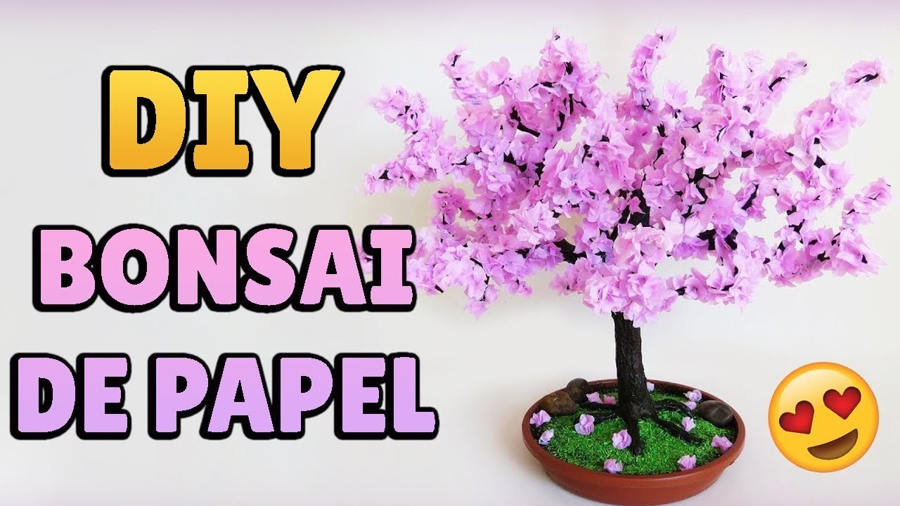 DIY: ÁRVORE CEREJEIRA MINIATURA - Sakura Bonsai de Papel - Sugestão Presente Dia das Mães