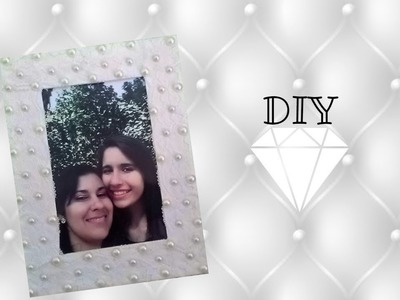 DIY Dia das mães | Porta retrato decorado com renda e meia pérolas