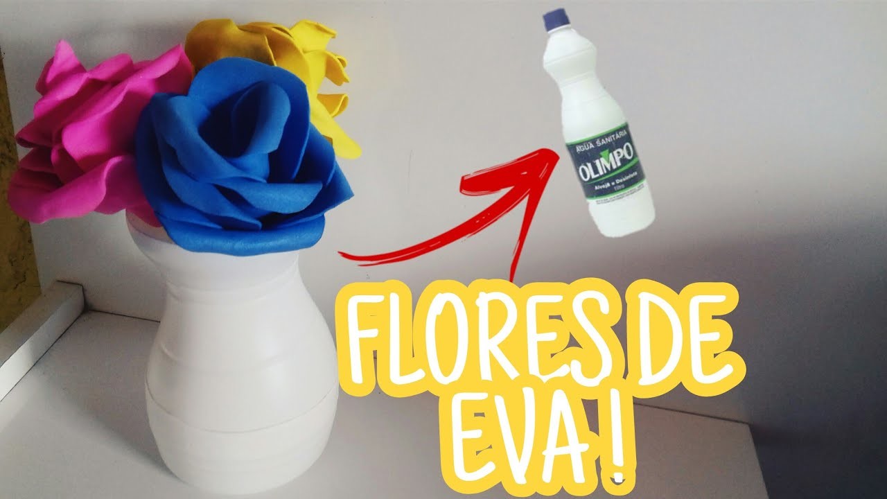 Diy jarro com flores com vaso de água sanitária| Handressa Neves