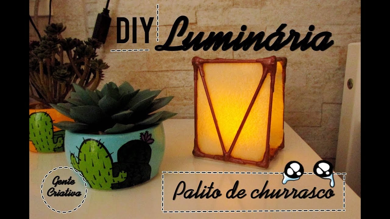 DIY : Luminária com palito de churrasco | Gente Criativa