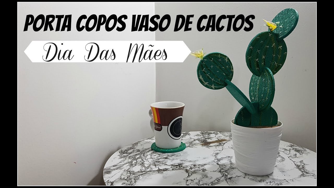 DIY PORTA COPOS VASO DE CACTOS HOME E DECORA LETICIA ARTES