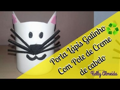 Diy Porta treco de gatinho com pote de creme #Kellyquasetodososdias