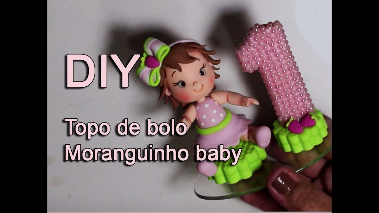 DIY - Topo Moranguinho baby em biscuit - Neuma Gonçalves
