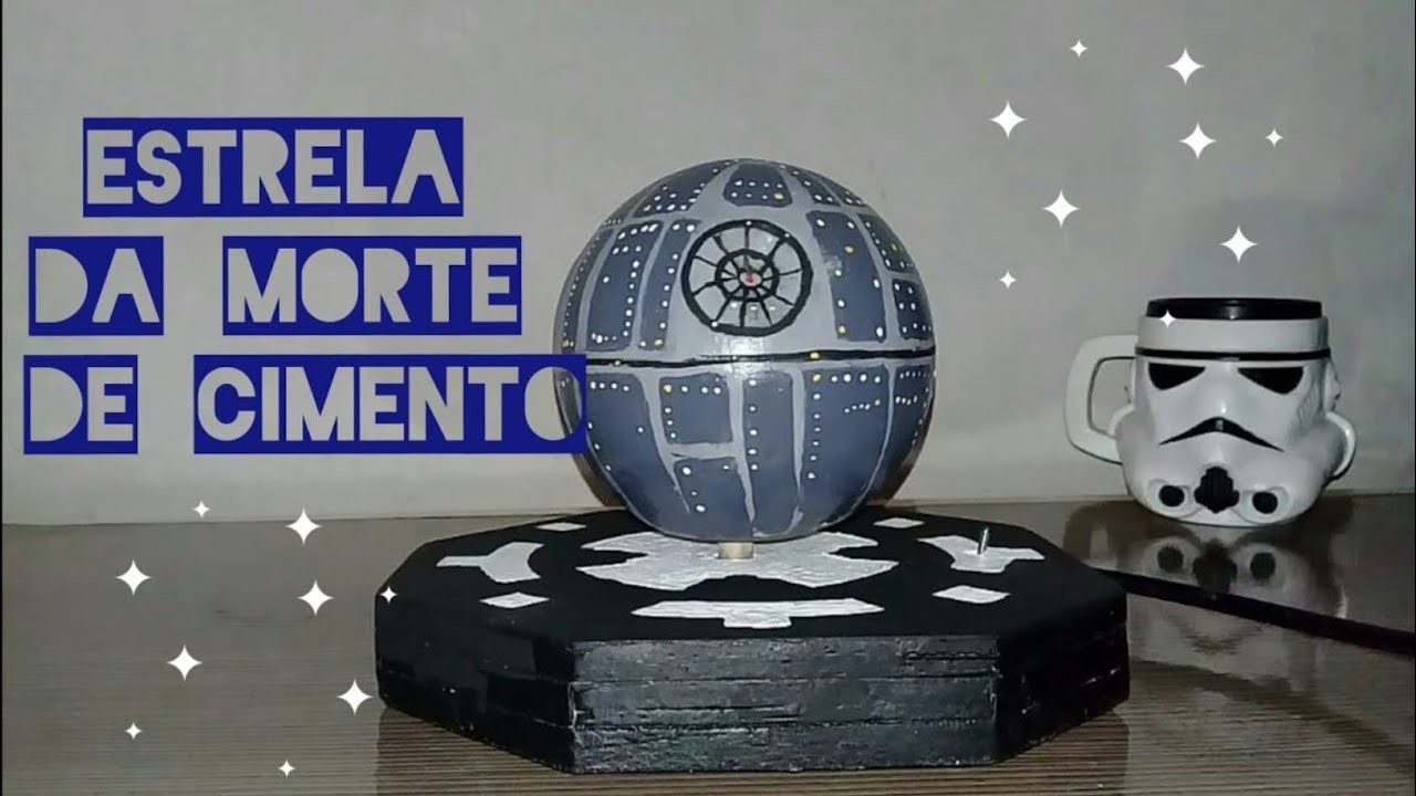 Estrela Da Morte feita de cimento e resina.DIY STAR WARS