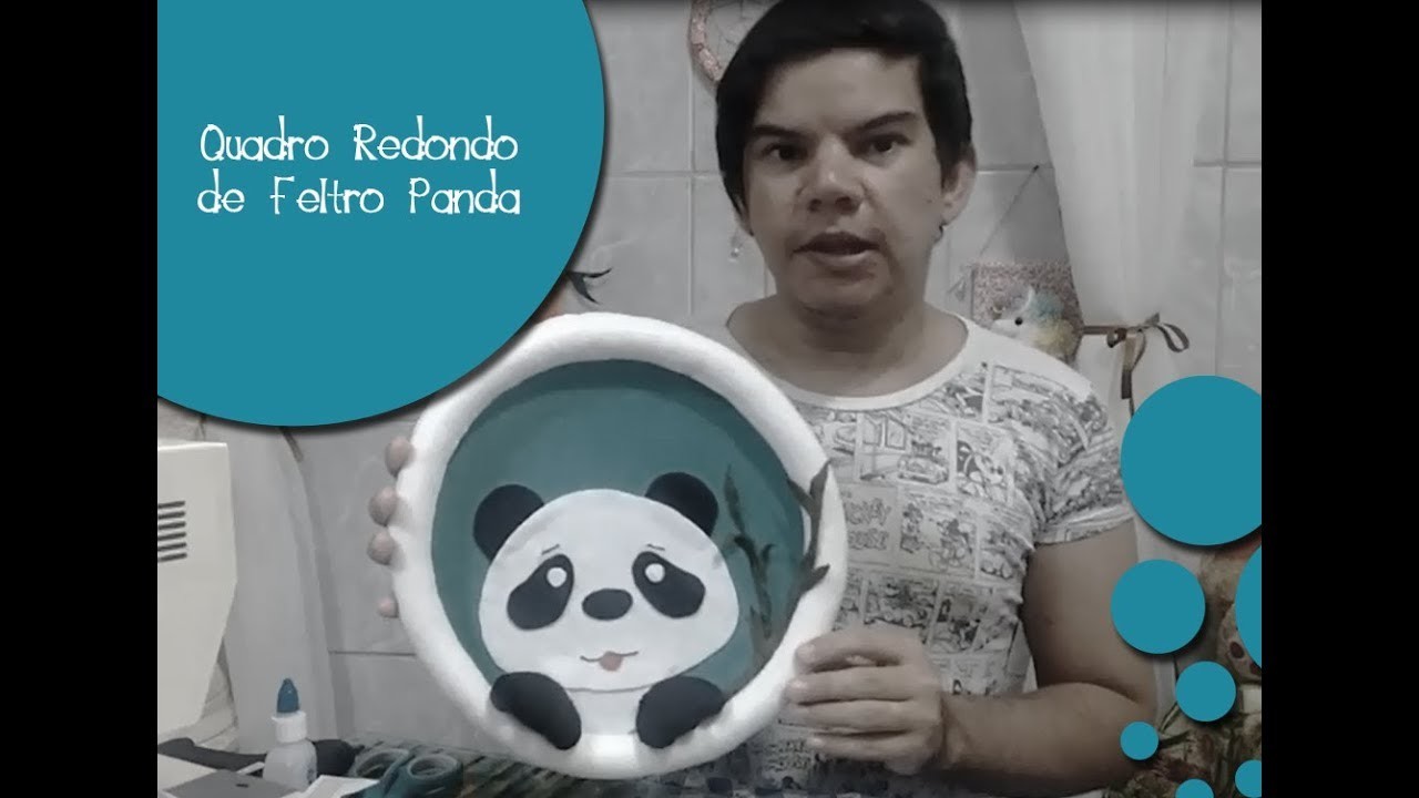 FAÇA VOCÊ MESMO - DIY - Quadro em Feltro - Panda