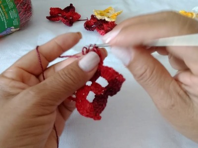 Flor de crochê para iniciantes super fácil de fazer