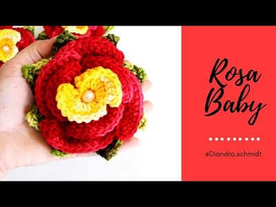 Flor de Crochê - Rosa Baby
