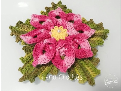 Jogo de Banheiro Espiral. Flor e Folhas de crochê ( Parte 1) #LenaCrochês