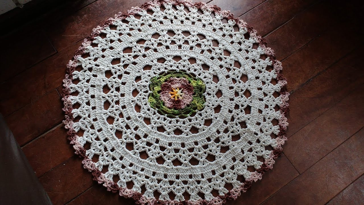 Jogo de banheiro redondo com flor oval, muito fácil de fazer, tapete da pia