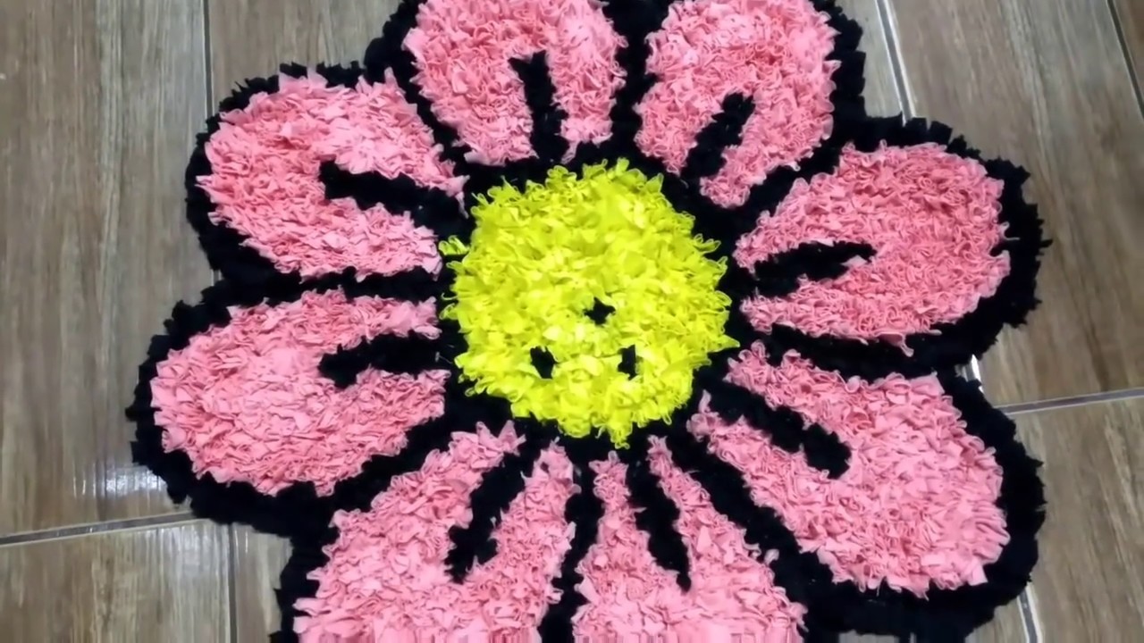 Tapete de retalhos em malha de algodão (flor)