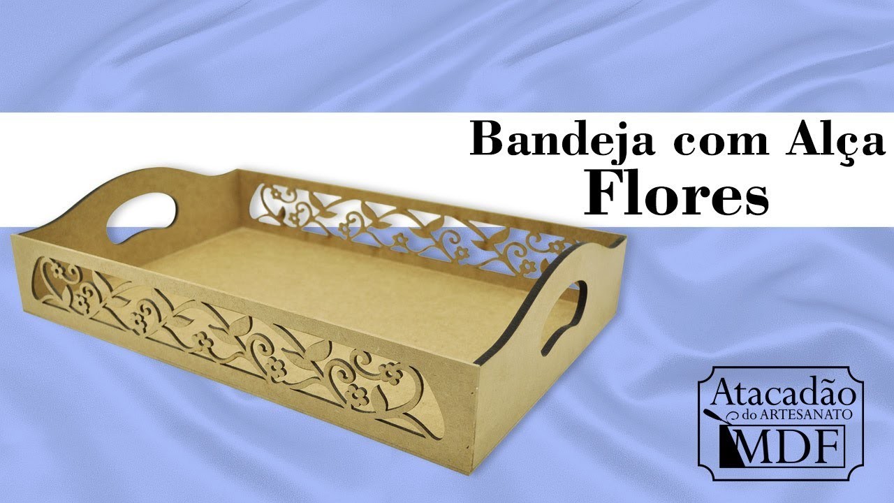 Trio Bandeja Flores em MDF