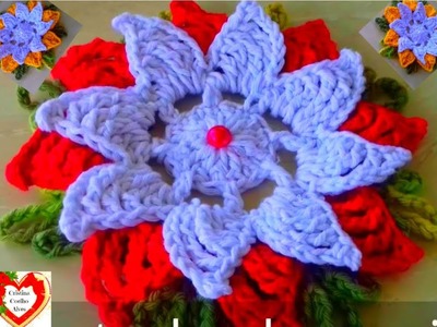 Vamos agora aprender a flor em crochê para aplicação