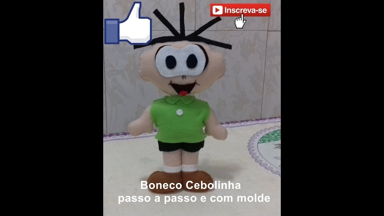 Boneco Cebolinha em Feltro com molde e passo a passo (da Turma da Mônica)