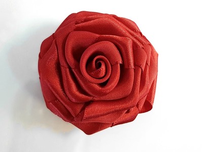 Como Fazer Flor de Fita de Cetim - Rosa de Cetim - Rosa com Fita de Cetim - Ribbon Flower - Tutorial