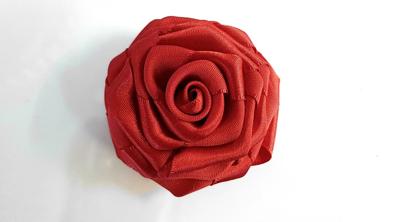 Como Fazer Flor de Fita de Cetim - Rosa de Cetim - Rosa com Fita de Cetim - Ribbon Flower - Tutorial