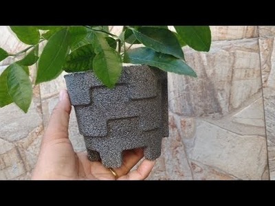 Como fazer um vaso de cimento caseiro lindo