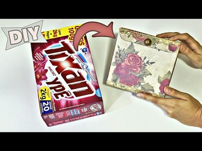 DIY: Caixa organizadora (2) usando caixa de sabão em pó ????✂️️