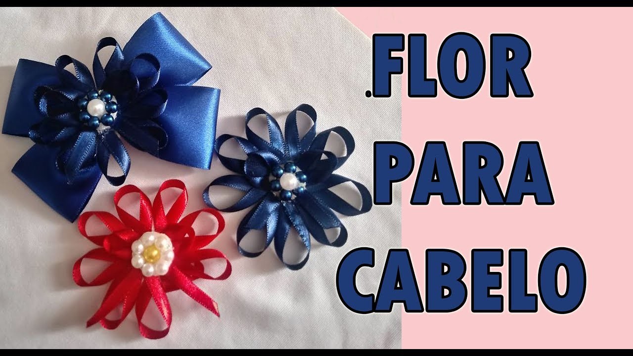 DIY   COMO FAZER ENFEITE DE FLOR PARA CABELO