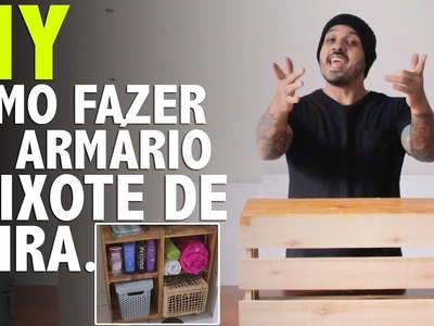 DIY -  COMO FAZER GABINETE DE PIA COM CAIXOTE DE FEIRA -  Lod Moraes