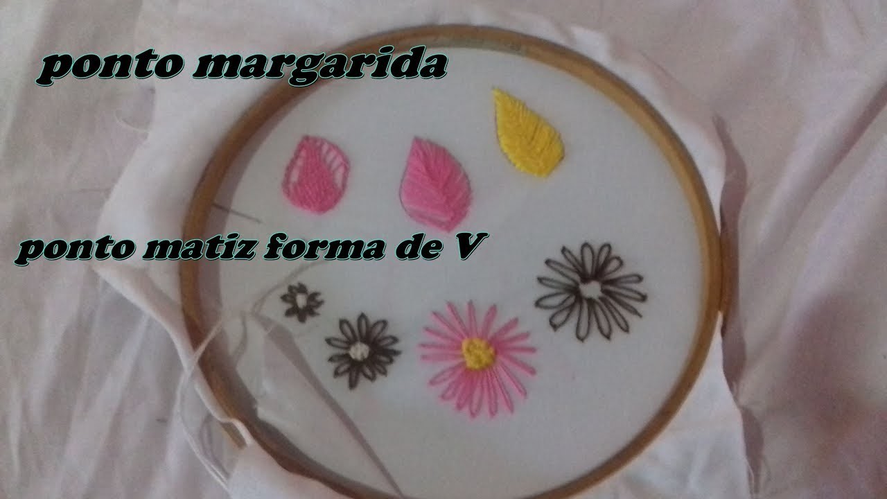 Diy: como fazer ponto margarida e ponto matiz forma de V