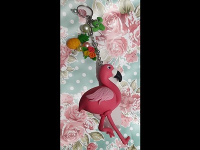 DIY  FLAMINGO -  CHAVEIRO FLAMINGO!!!! Montagem completa!!!! FÁCIL