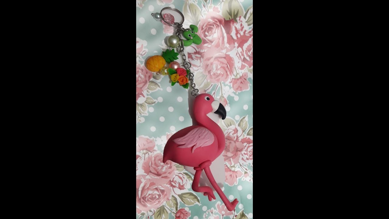 DIY  FLAMINGO -  CHAVEIRO FLAMINGO!!!! Montagem completa!!!! FÁCIL