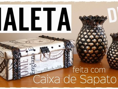 DIY MALETA FEITA COM CAIXA DE SAPATO - Caixa Organizadora do Lixo ao Luxo