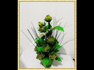 DIY- Montagem do Galho da Flor Carambola em Eva no Vaso