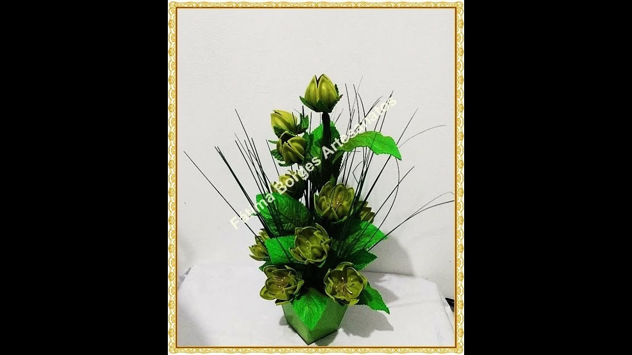 DIY- Montagem do Galho da Flor Carambola em Eva no Vaso