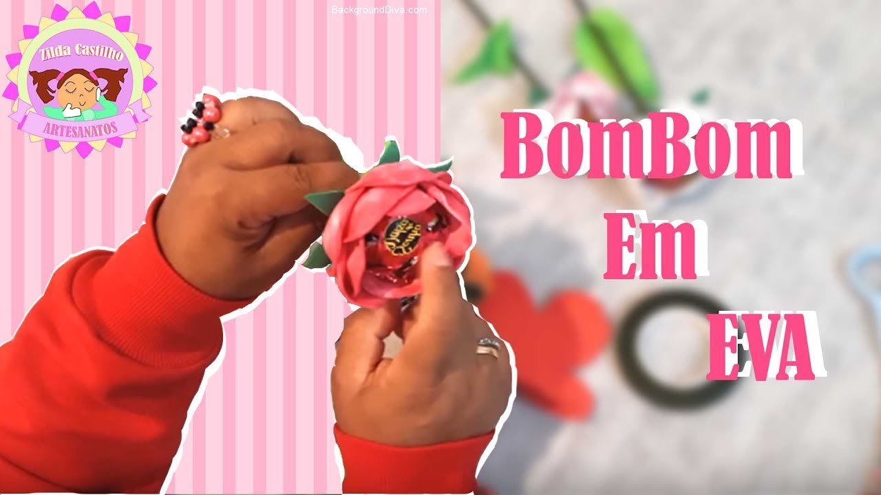 DIY -  Rosa porta  Bombom  sem frisador (Lembrancinha)dia da Páscoa,namorados,mães