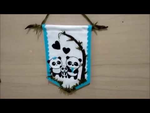 Flâmula de feltro tema panda   DIY