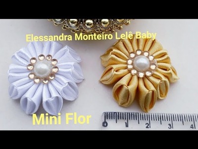 MINI Flor de Cetim????Super Facil Fita N°9.38MM|Elessandra Monteiro Lelê Baby