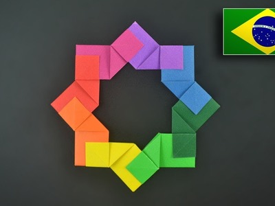Origami: Anel Decorativo. Mandala - Instruções em Português BR