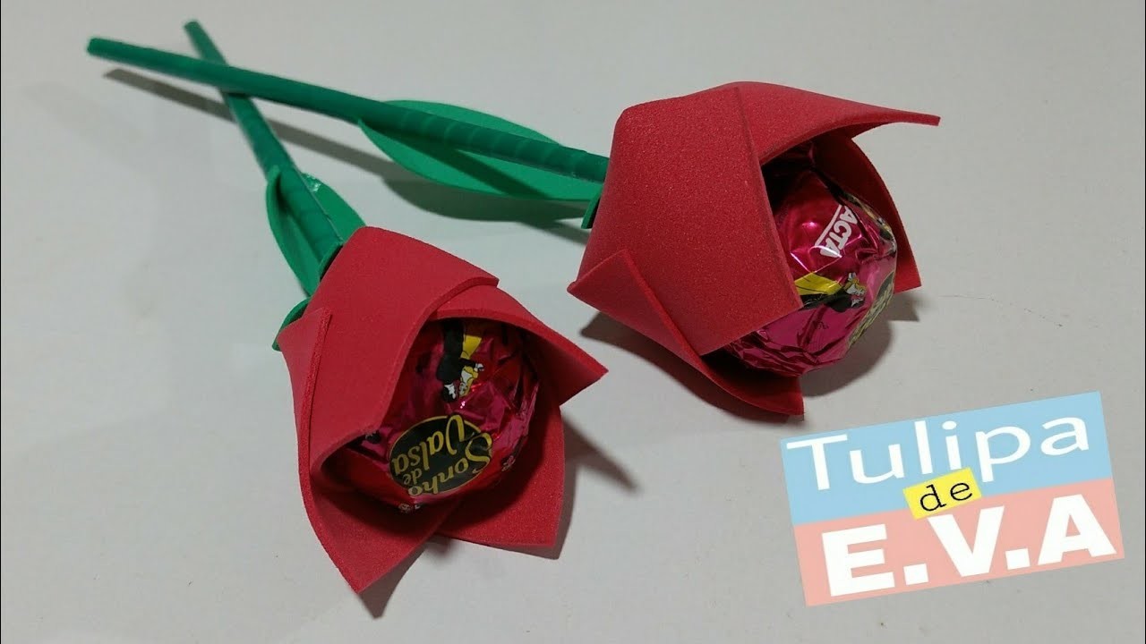 Tulipa de EVA com Chocolate - DIY | Thais Limaa